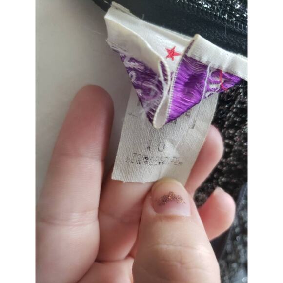 Vintage 70s Lurex Tunic Sweater in Black and Silver Disco Retro Size Med - Picture 4 of 6